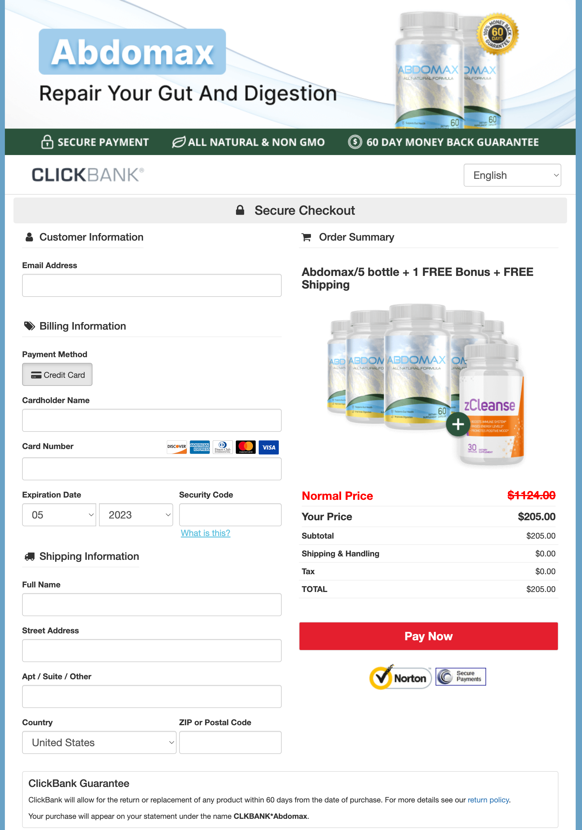 Abdomax - Order Page